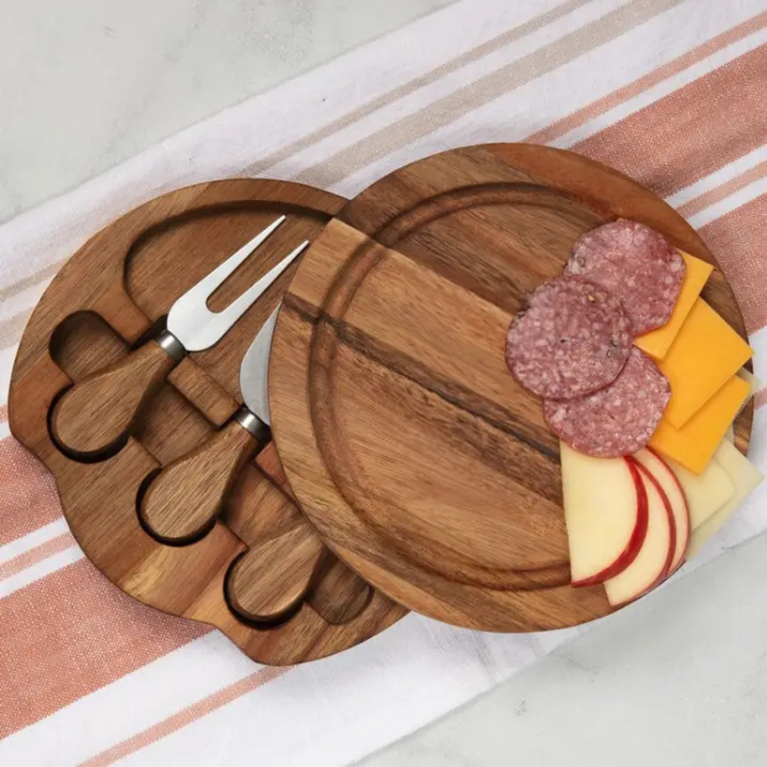 Round Charcuterie Board with Tools