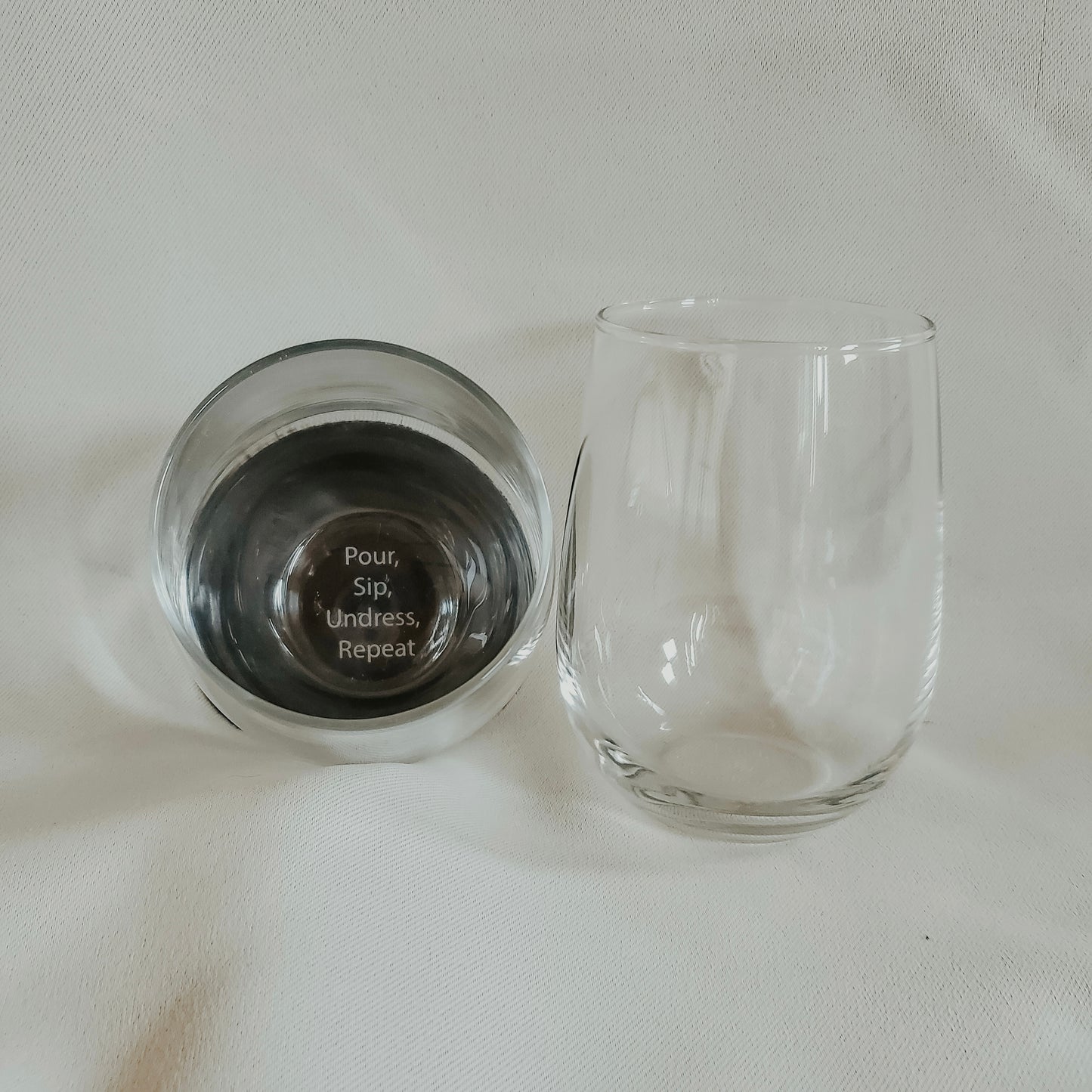 Etched Wine Glass