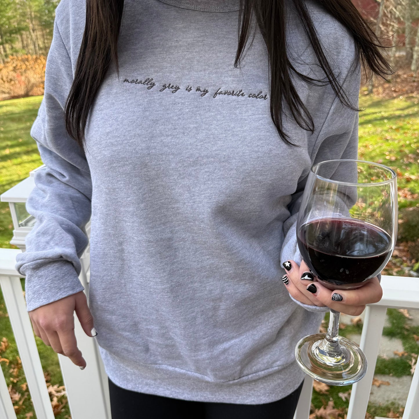 Morally Grey Is My Favorite Color Fleece Crewneck